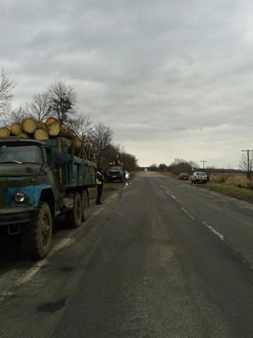 Луцькі патрульні затримали дві вантажвіки з «лівою» деревиною