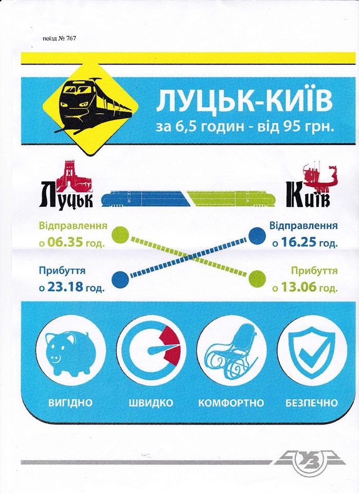 «Укрзалізниця» запустила експрес «Київ-Ковель»: зручності відчують мешканці Луцька і Рівного