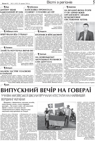 Сторінка № 5 | Газета «ВІСНИК+К» № 21 (1052)