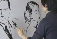 Художник малює чудові картини одразу обома руками