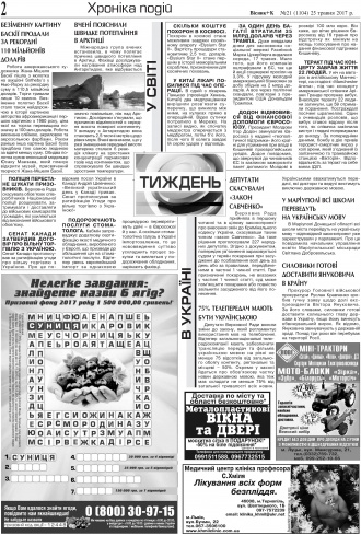 Сторінка № 2 | Газета «ВІСНИК+К» № 21 (1104)