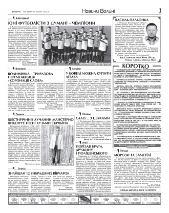 Сторінка № 3 | Газета «ВІСНИК+К» № 06 (1298)