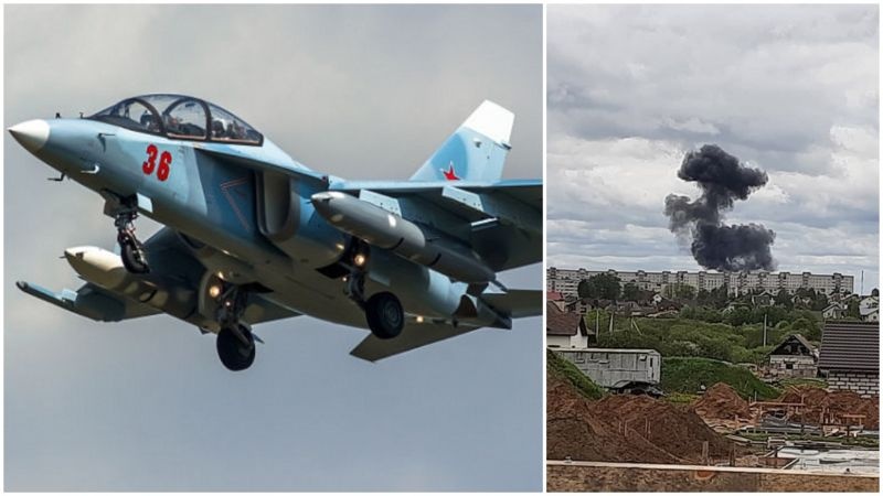 У Білорусії військовий літак впав на будинки: є загиблі