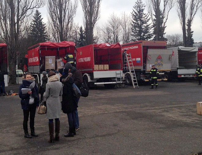 На пункт пропуску «Ягодин» прибули вантажівки з гуманітарною допомогою для Донбасу від Польщі
