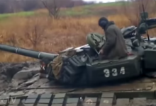Бойовики втопили танк у болоті