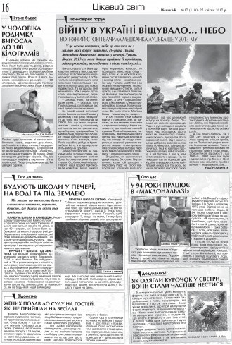 Сторінка № 16 | Газета «ВІСНИК+К» № 17 (1100)