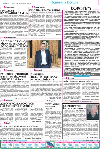 Сторінка № 3 | Газета «ВІСНИК+К» № 07 (1246)