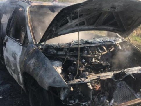 На Волині спалили авто, завантажене краденим дубом