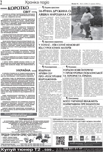 Сторінка № 2 | Газета «ВІСНИК+К» № 21 (1260)