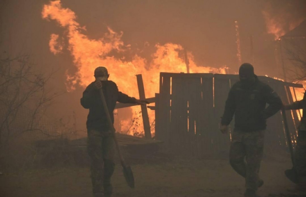 Бійці волинської бригади допомагають ліквідовувати пожежі на Луганщині