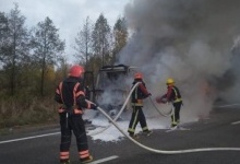 На трасі Київ - Ковель на ходу загорілася вантажівка