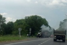 На Волині на ходу загорілася вантажівка