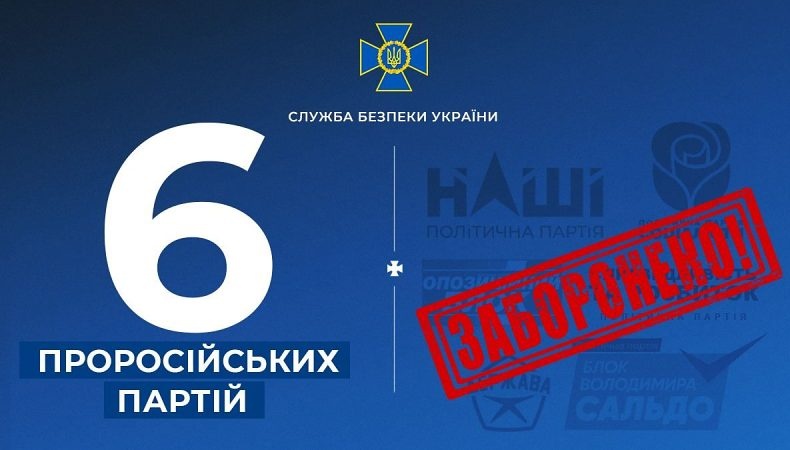 В Україні заборонили діяльність шести проросійських партій