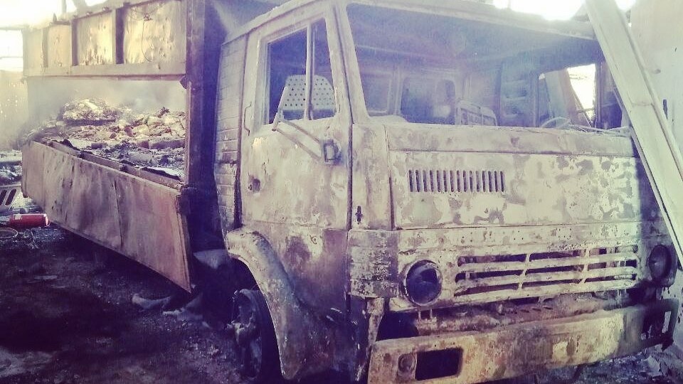 У Положинського на фронті згоріло авто з речами