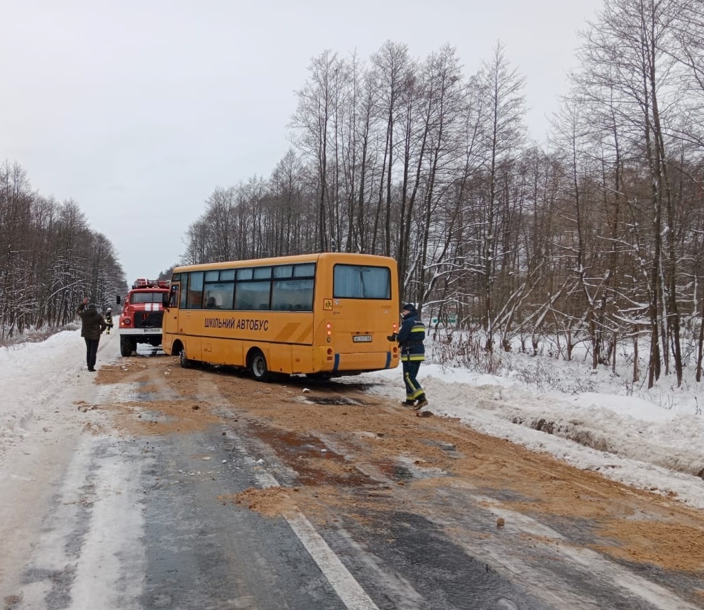 На Волині шкільний автобус злетів з дороги