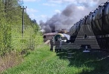 У Росії пустили під укіс потяг з пальним (відео)